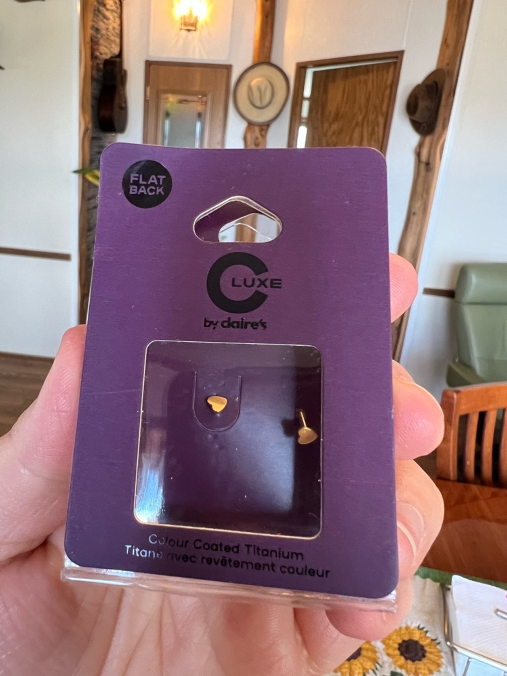Heart Flat Back Stud Earrings